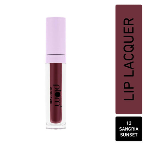 Plum Glassy Glaze Lip Lacquer 3in1 Lipstick + Lip Balm + Gloss 12 Sangria Sunset